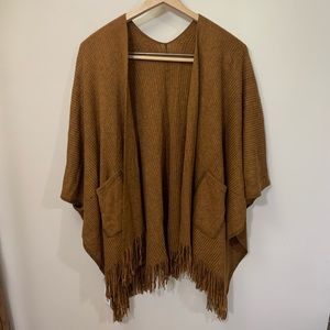 Dry Goods Ribbed Kimono/Shawl with Fringe